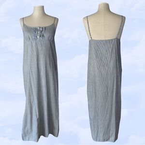 TOMMY HILFIGER Slip Dress Striped Flag Nightgown Maxi with Side Slit size Medium
